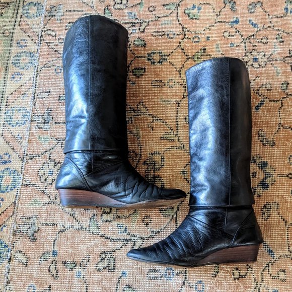 CAMPER Black Leather Slouch Pirate Boots - Picture 4 of 5